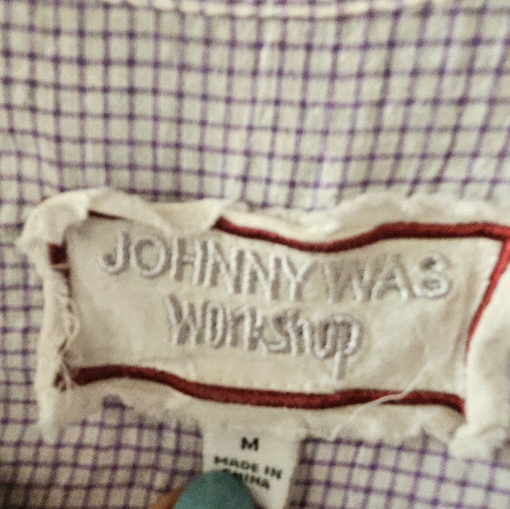 Johnny Was Purple Floral Embroidered Button Down Shirt - Picture 7 of 8